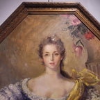 Óleo sobre lienzo “Retrato de dama” Louis Pieter, siguiendo a Nattier, s. XIX – Francia