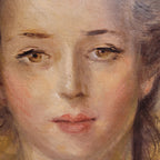 Óleo sobre lienzo “Retrato de dama” Louis Pieter, siguiendo a Nattier, s. XIX – Francia