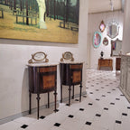 Pareja de mesitas de noche, Isabelinas, ca. 1900 - España