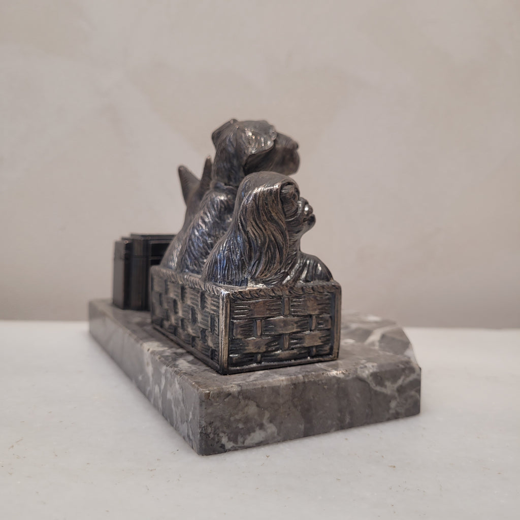 Tintero Art déco, Mármol y bronce, s. XX – Francia