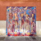 Acrílico sobre tabla “Pórtico gótico”, Contemporáneo, s. XXI – Francia