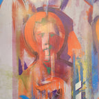 Acrílico sobre tabla “Pórtico gótico”, Contemporáneo, s. XXI – Francia