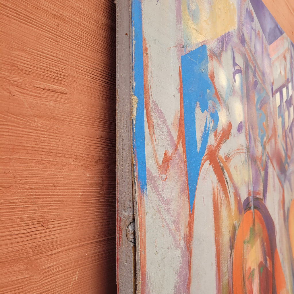 Acrílico sobre tabla “Pórtico gótico”, Contemporáneo, s. XXI – Francia