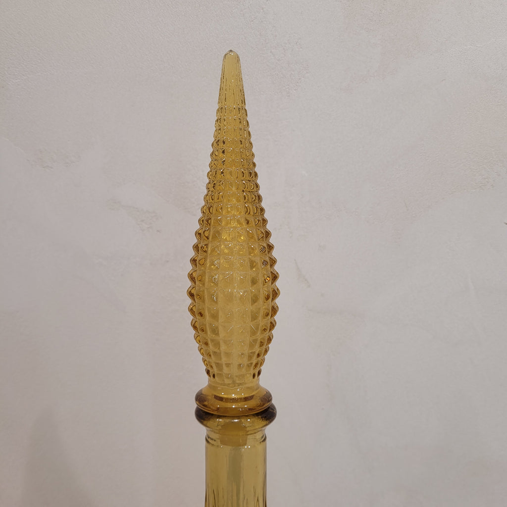 Botella Mid-Century, Cristal ámbar, s. XX – Italia