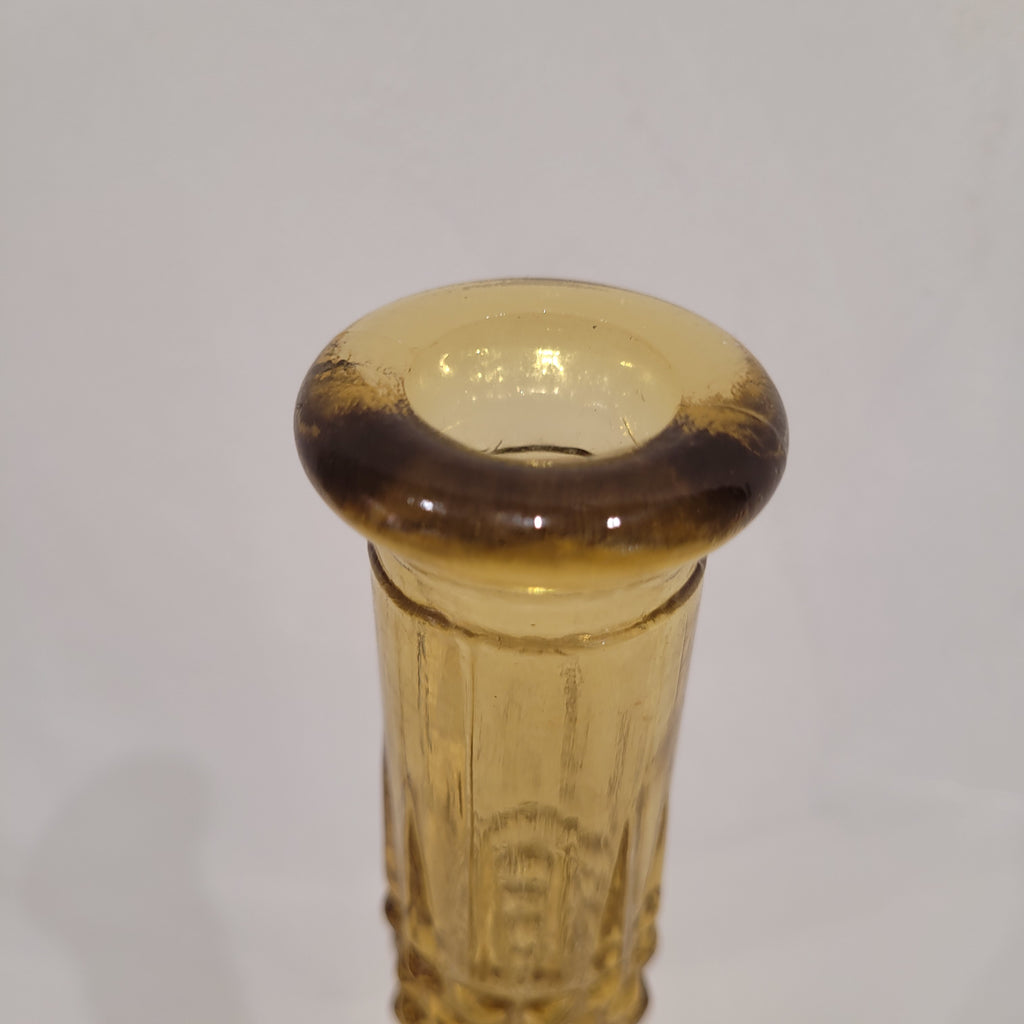 Botella Mid-Century, Cristal ámbar, s. XX – Italia