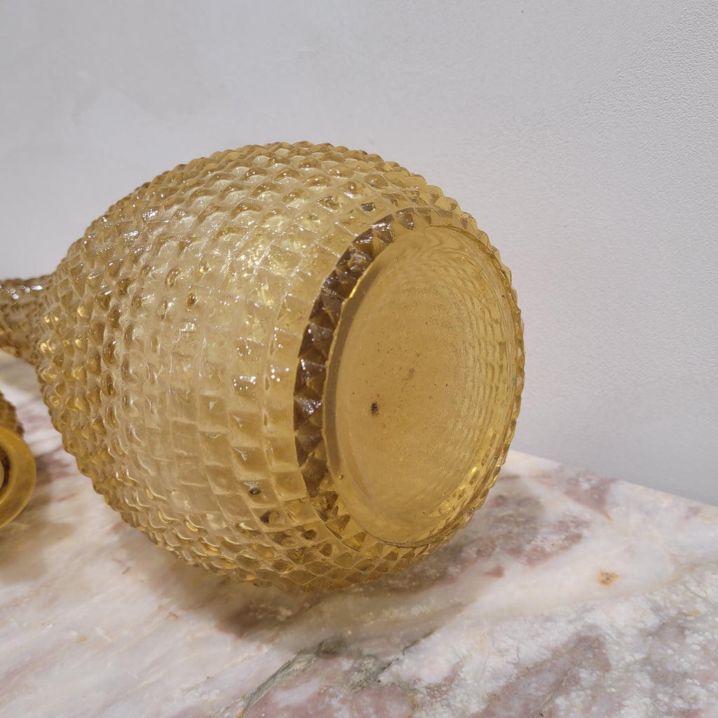 Botella Mid-Century, Cristal ámbar, s. XX – Italia