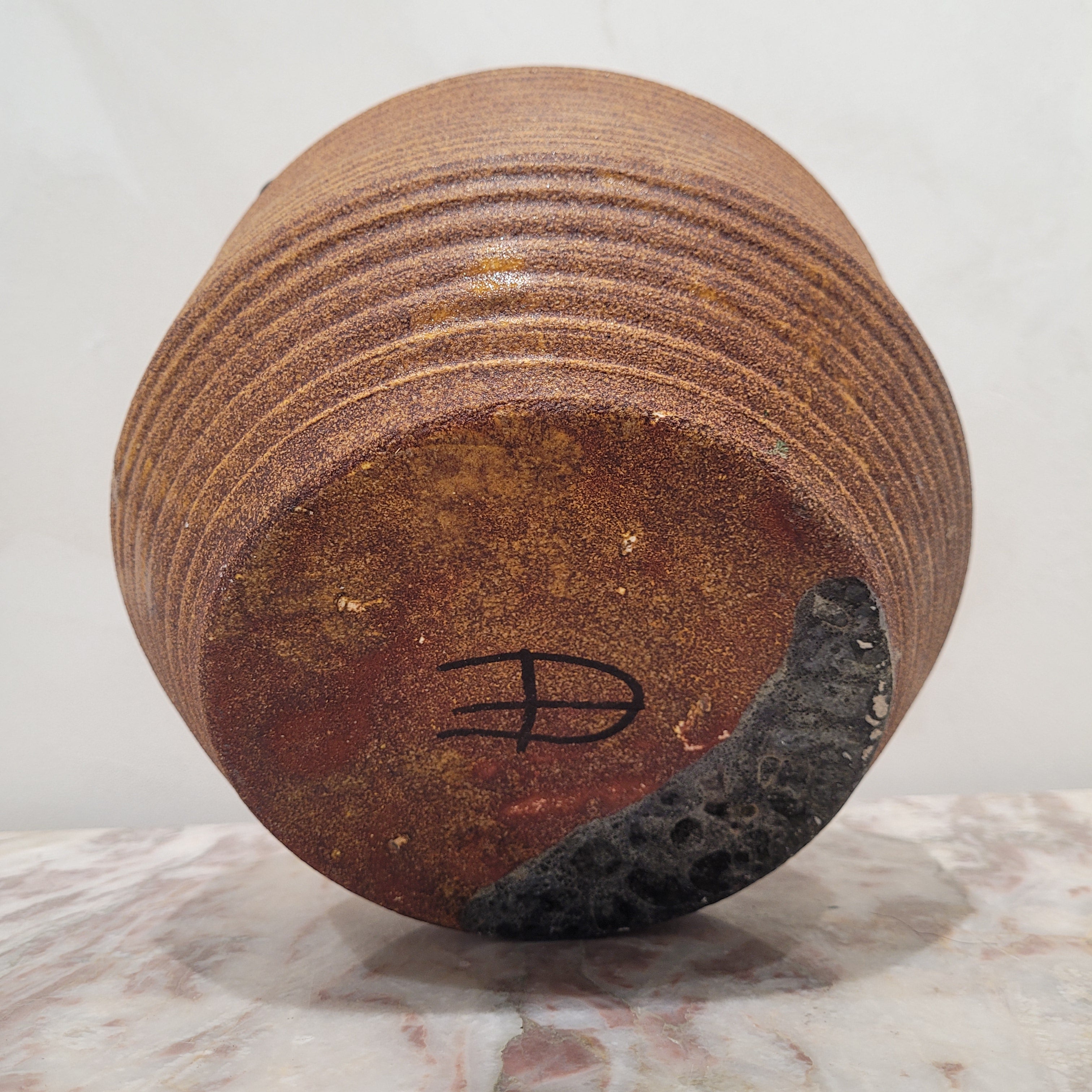 Jarrón “bouquetière” / Florero perforado, Cerámica de Accolay, 60 - 70’s – Francia