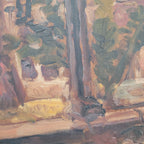 Óleo sobre tabla “Claustro”, Josep Oriol, Escuela Catalana, s. XX – Cataluña, España