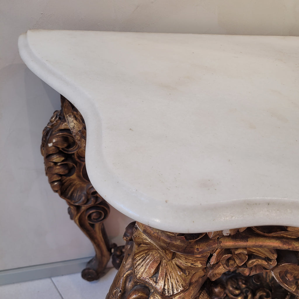 Consola isabelina, Madera tallada y mármol, ca. 1850-1915 – España