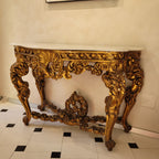 Consola isabelina, Madera tallada y mármol, ca. 1850-1915 – España