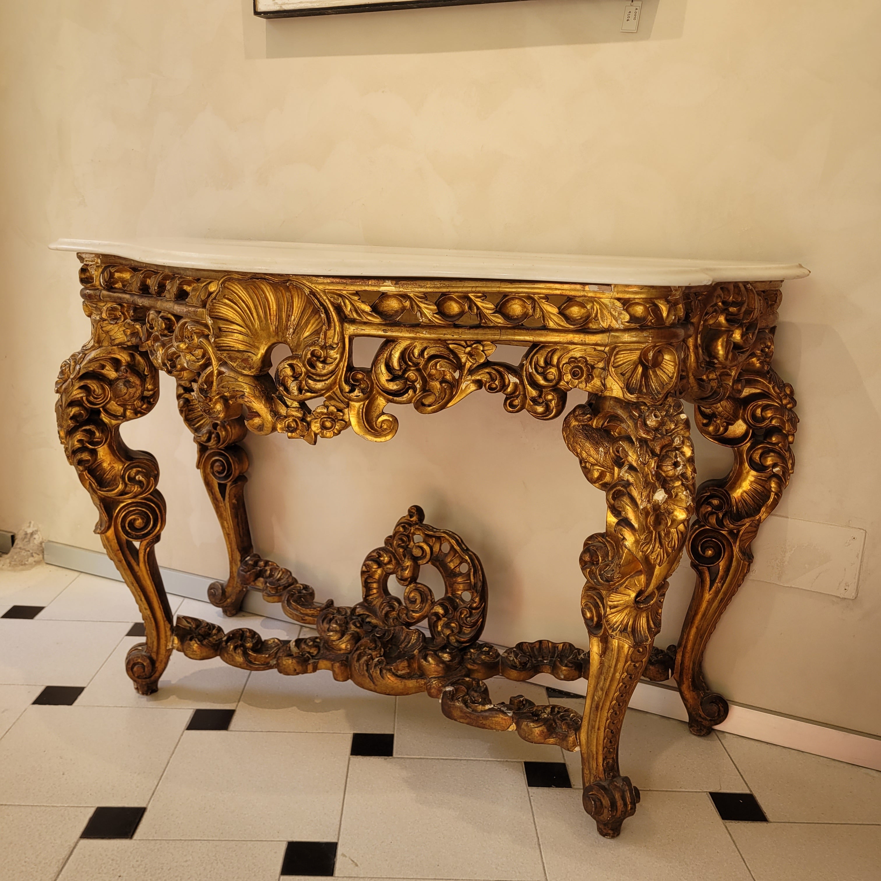 Consola isabelina, Madera tallada y mármol, ca. 1850-1915 – España