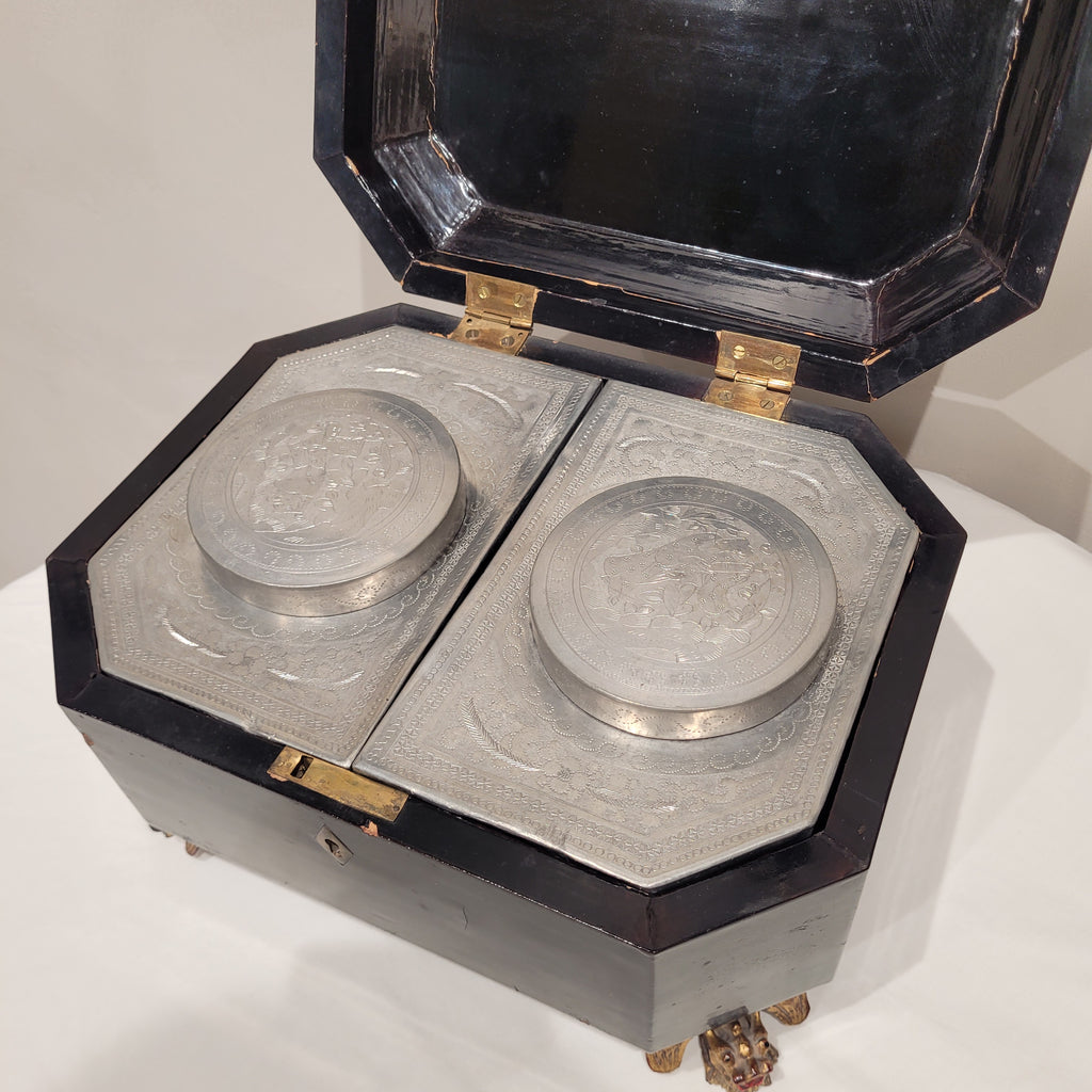 Caja de té para la exportación, Laca china, s. XIX – Inglaterra