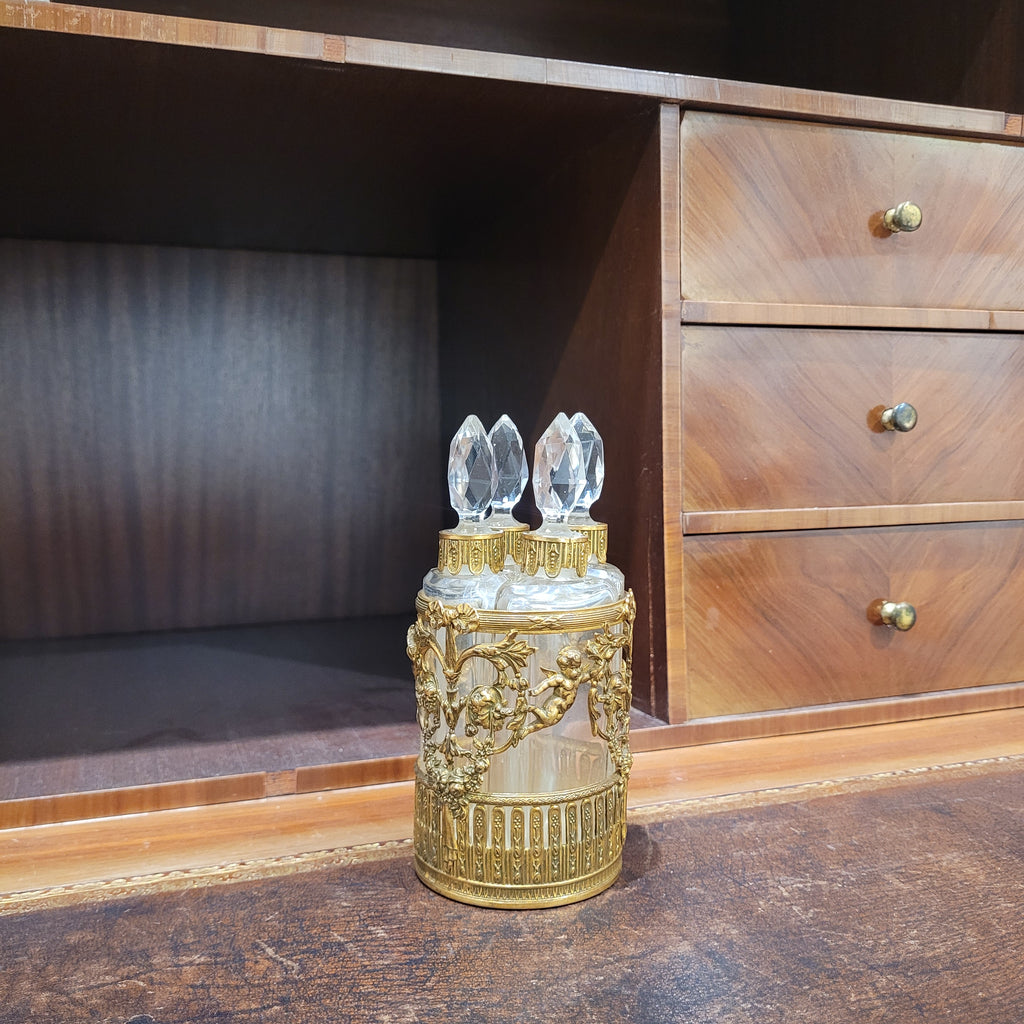 Esenciero / Perfumero Napoleón III, Cristal y bronce, s. XIX – Francia