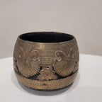 Pareja de Cuencos medidores “Sherpai / Kunke”, Madera y latón, pps. S. XX – Bengala occidental, India