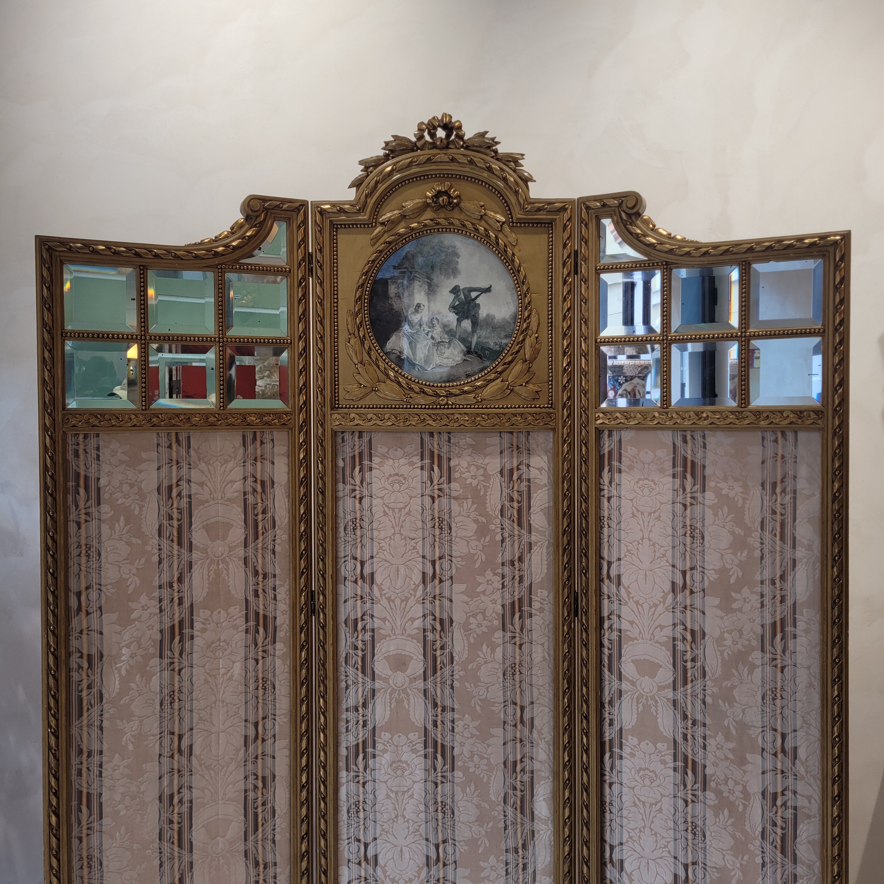 Biombo Napoleón III, Madera dorada, f. s. XIX – Francia