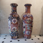 Pareja jarrones porcelana china, Era Mao Zedong, S.XX - China