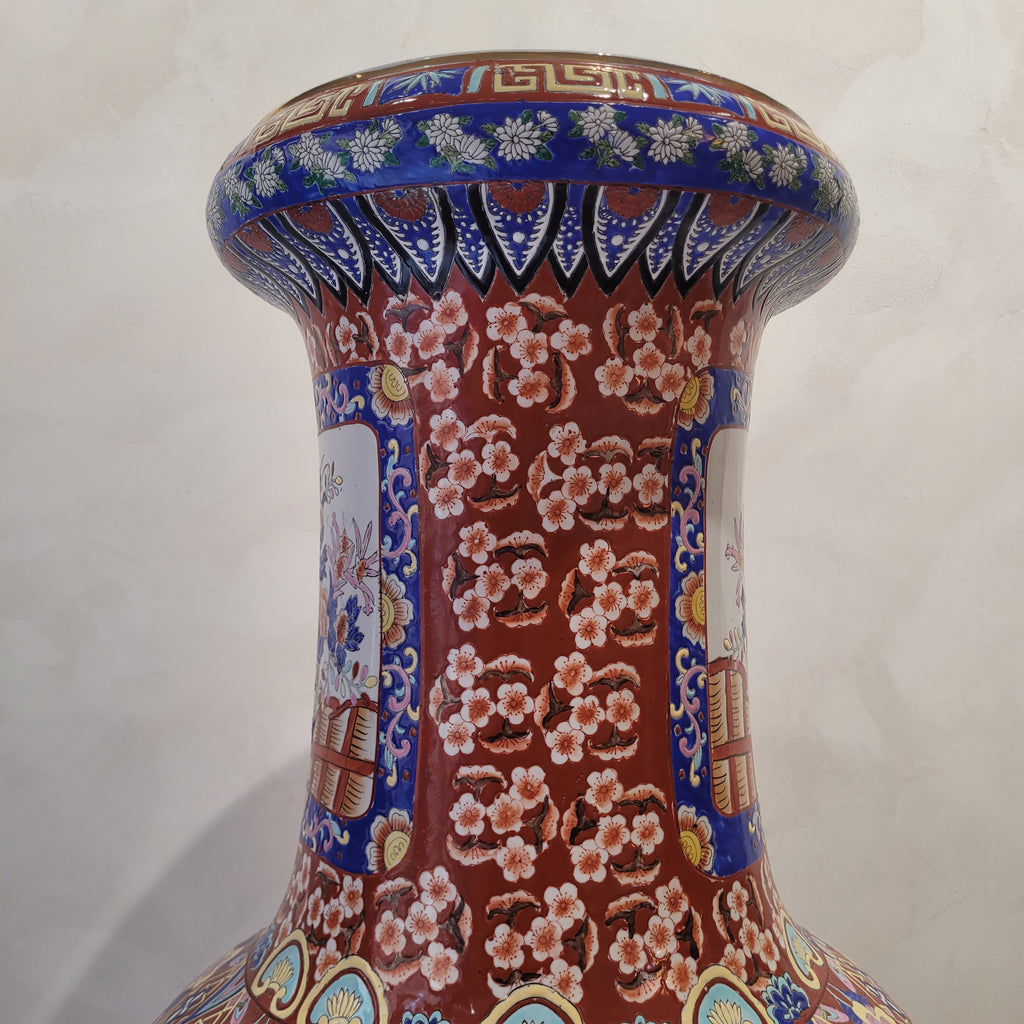 Pareja jarrones porcelana china, Era Mao Zedong, S.XX - China