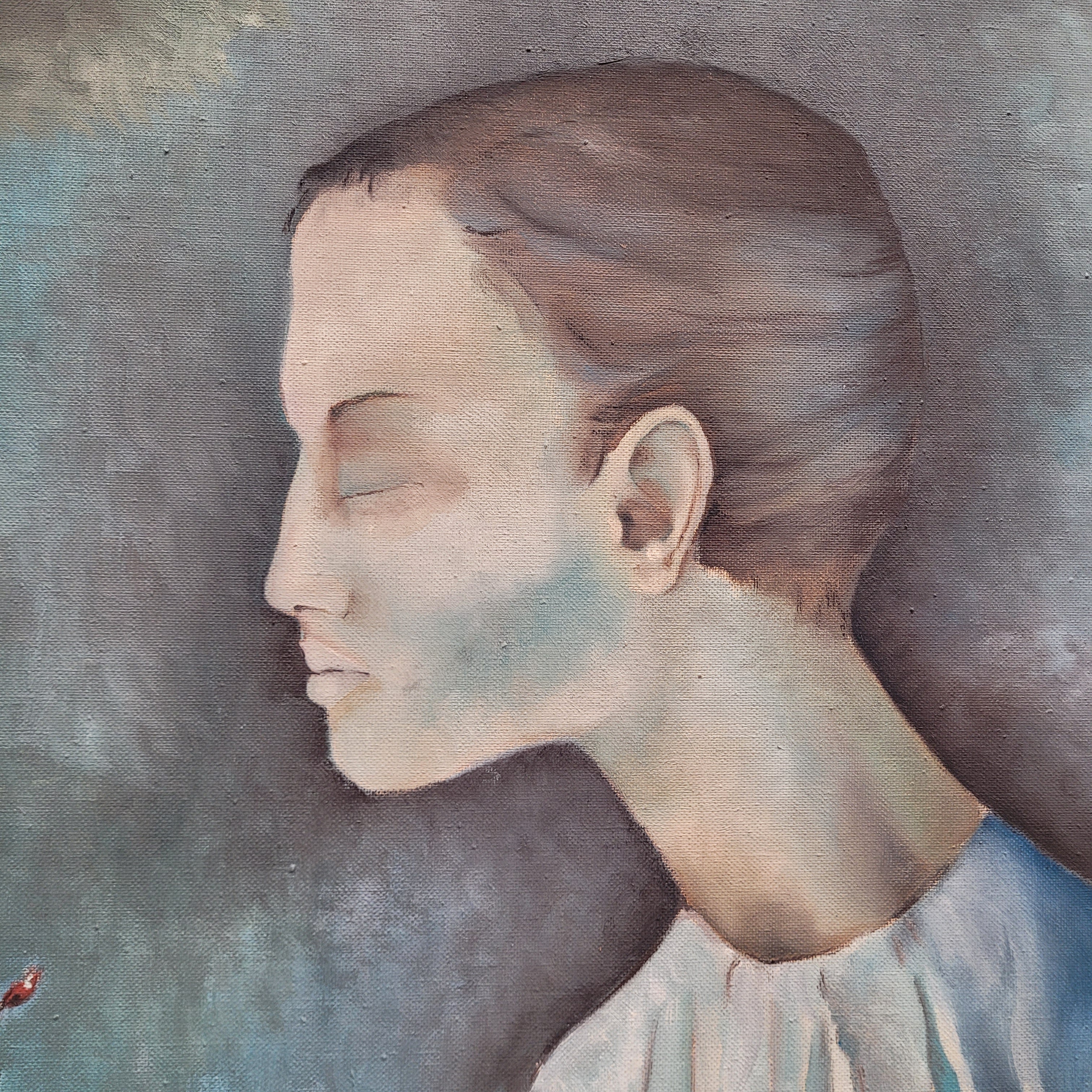 Óleo sobre lienzo “Arlequín”, firmado Isla, c. 1970 – 1980 – Valladolid, España