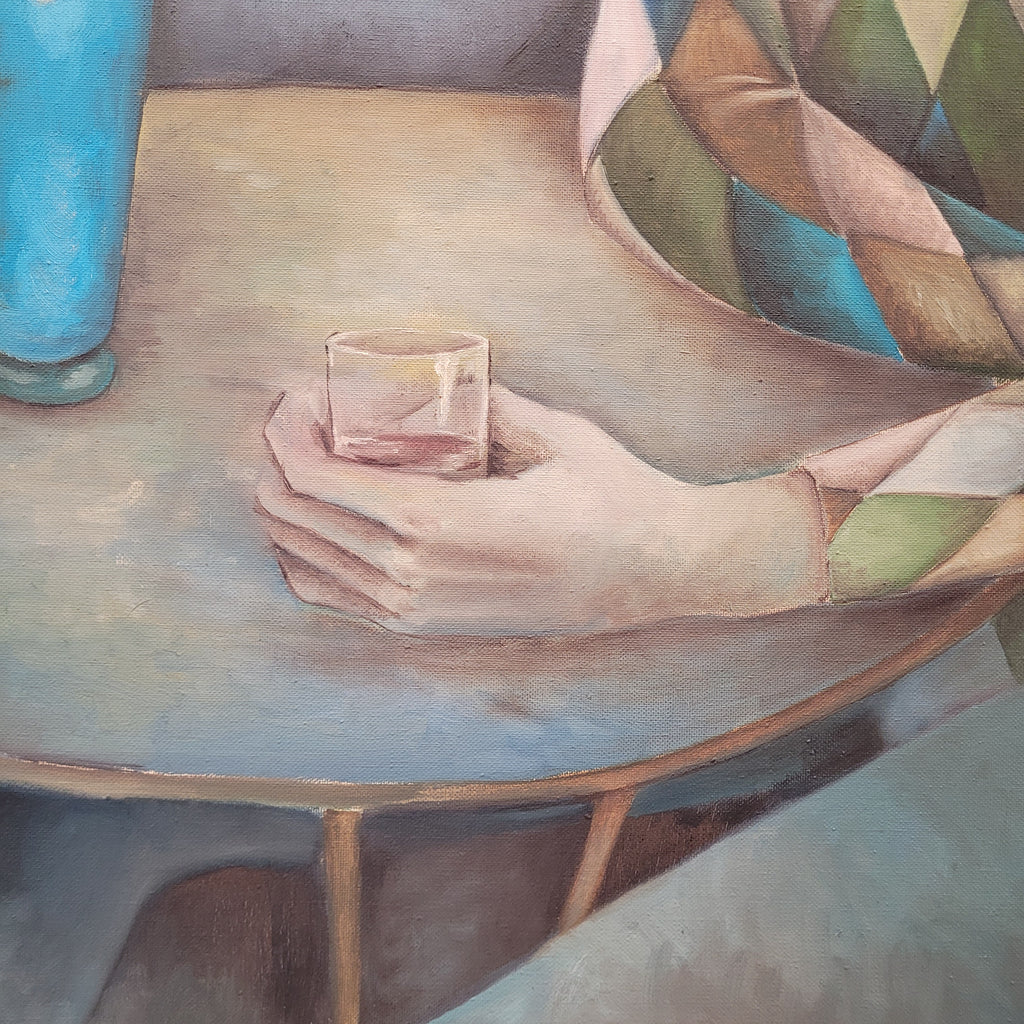 Óleo sobre lienzo “Arlequín”, firmado Isla, c. 1970 – 1980 – Valladolid, España