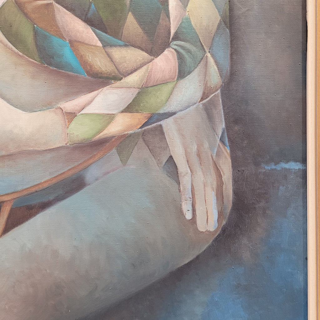 Óleo sobre lienzo “Arlequín”, firmado Isla, c. 1970 – 1980 – Valladolid, España