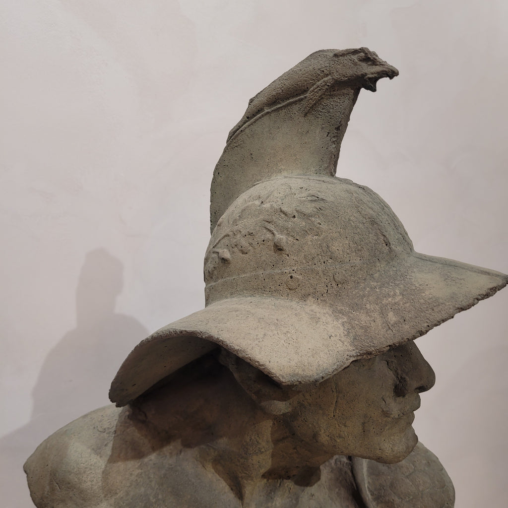 Busto de gladiador - Cemento, s. XX - Italia
