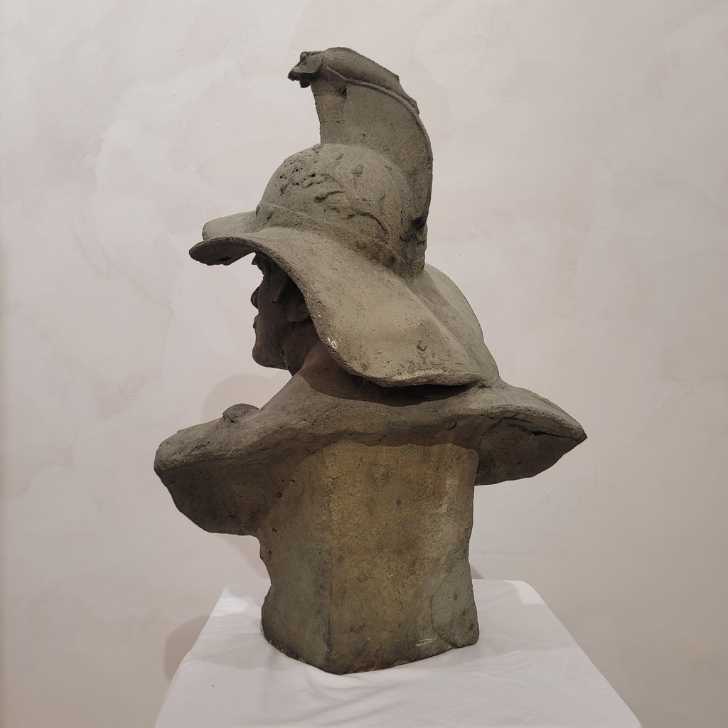 Busto de gladiador - Cemento, s. XX - Italia