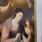 Óleo sobre lienzo ”Virgen de la faja”, siguiendo a Murillo, hacia 1800 - España