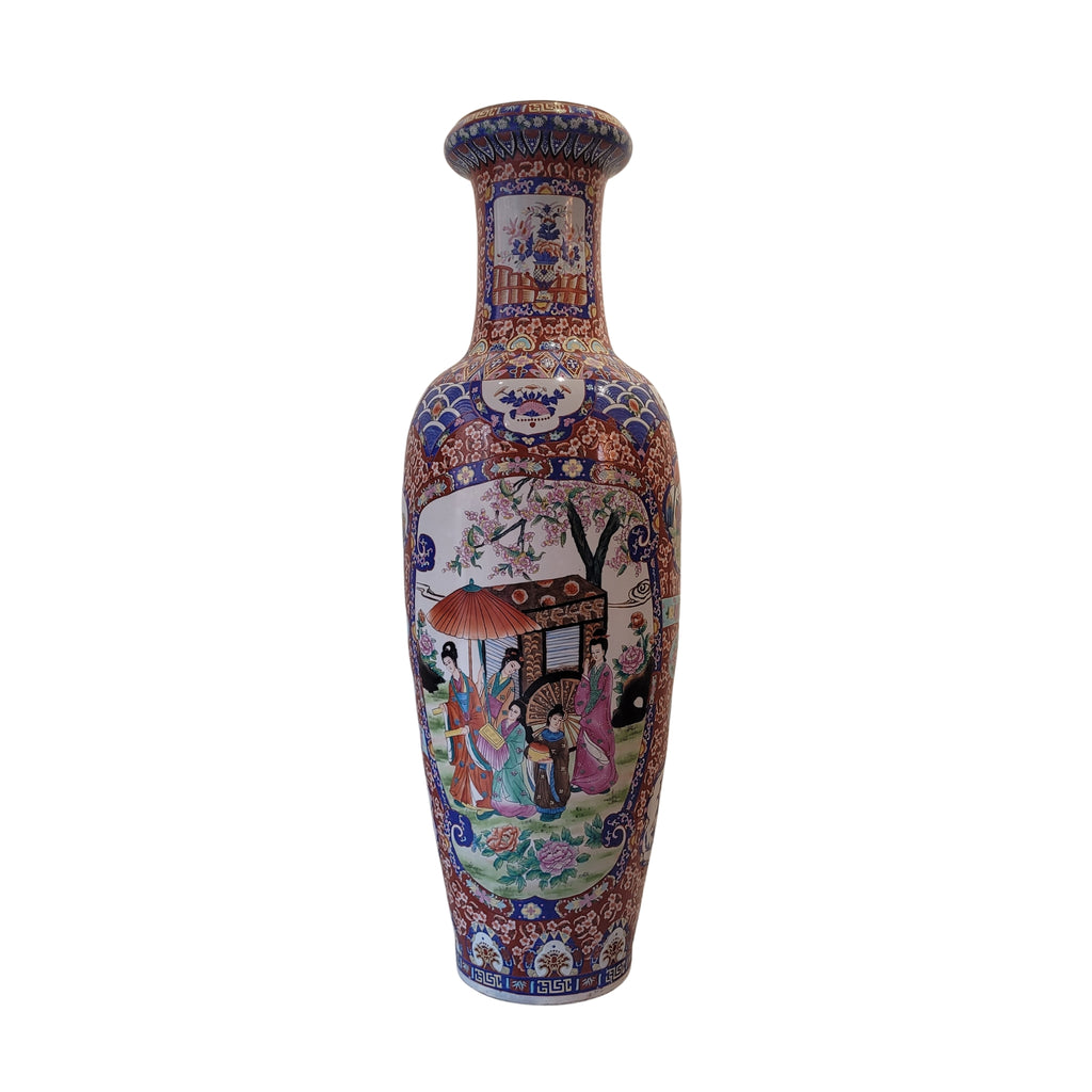 Pareja jarrones porcelana china, Era Mao Zedong, S.XX - China