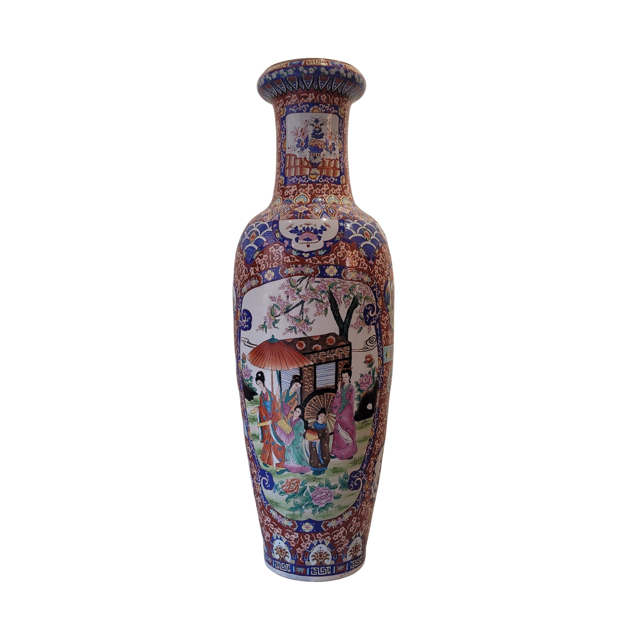 Pareja jarrones porcelana china, Era Mao Zedong, S.XX - China
