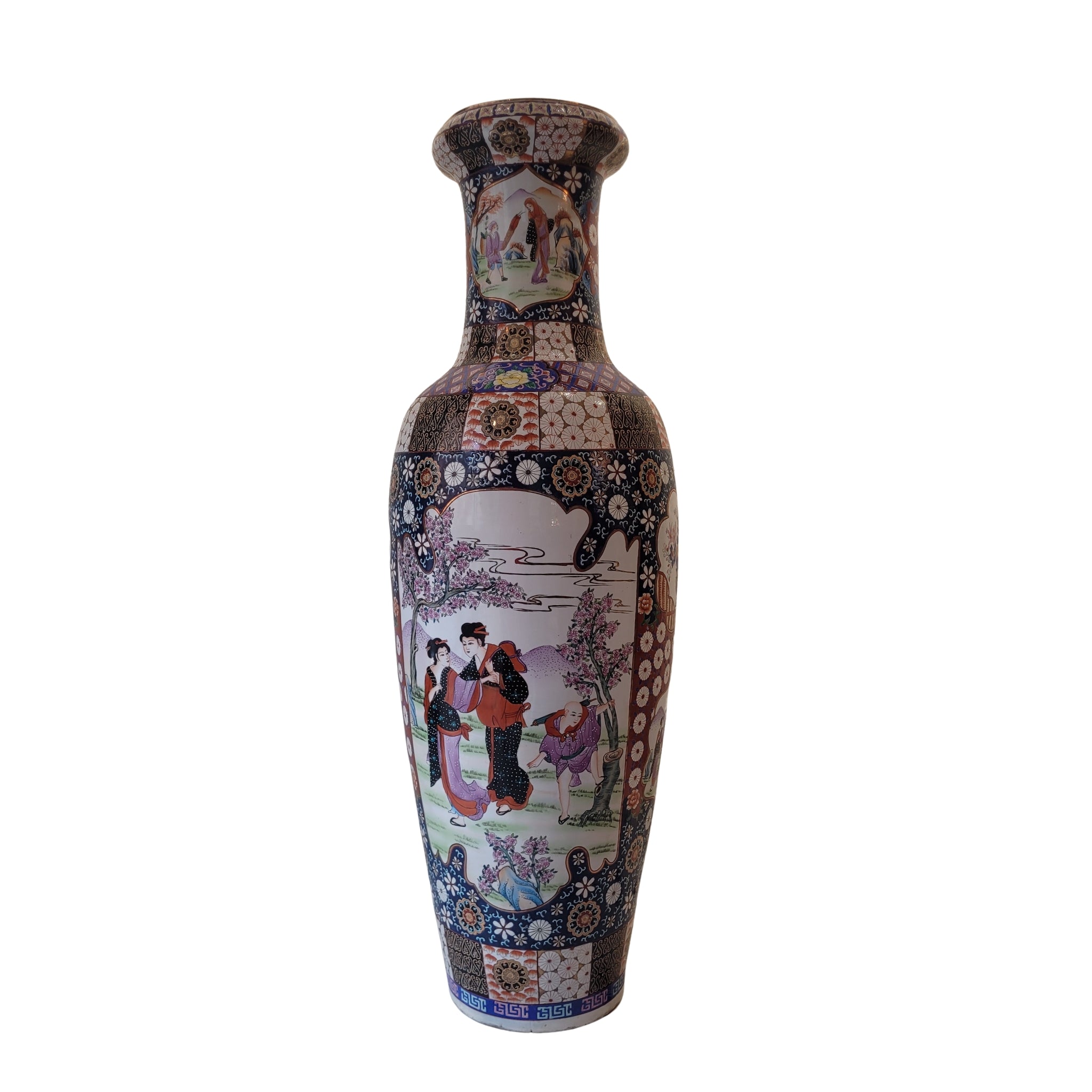 Pareja jarrones porcelana china, Era Mao Zedong, S.XX - China