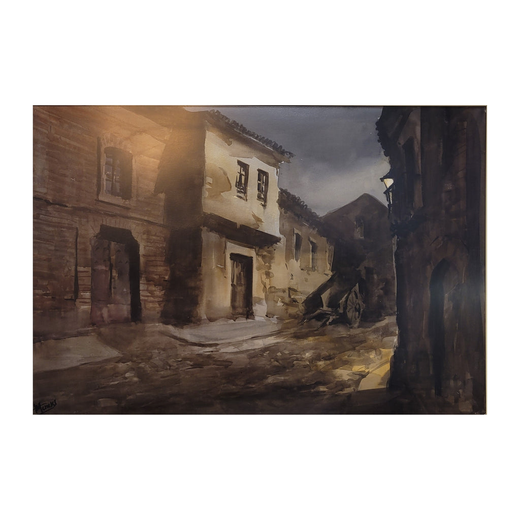 Acuarela ”Nº10 Nocturno” Jesús Meneses (1922 – 2004) - Castilla y Léon