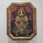 Óleo sobre lienzo "Virgen del Rosario" Escuela Virreinal Andina, 1900 - Cuzco, Perú