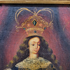 Óleo sobre lienzo "Virgen del Rosario" Escuela Virreinal Andina, 1900 - Cuzco, Perú