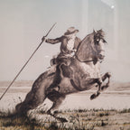 Grabado "Arremetida" de la serie "Caballo torero", José Manuel Capuletti, 1973 - Firmado