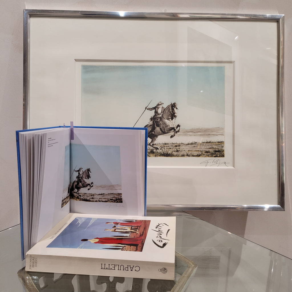 Grabado "Arremetida" de la serie "Caballo torero", José Manuel Capuletti, 1973 - Firmado