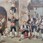 Óleo sobre lienzo “Los baturros de Aragón”, Costumbrismo, f. s. XIX – pps. s. XX - España