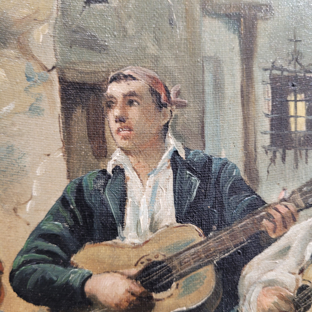 Óleo sobre lienzo “Los baturros de Aragón”, Costumbrismo, f. s. XIX – pps. s. XX - España