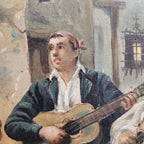 Óleo sobre lienzo “Los baturros de Aragón”, Costumbrismo, f. s. XIX – pps. s. XX - España