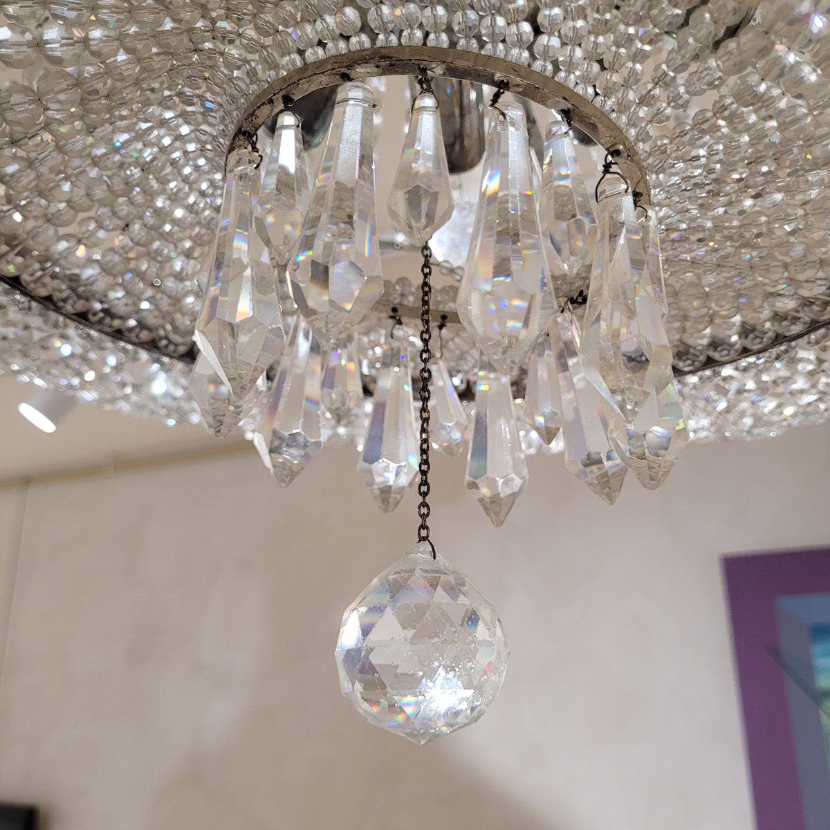 handelier / Lámpara de araña, Cristal de STRASS, década de 1970 - España