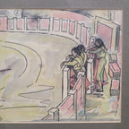 Acuarela ”Plaza de toros” Félix Cuadrado Lomas, s. XX - Grupo Simancas