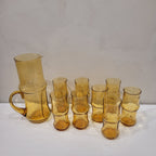 Juego Jarra y vasos, Cristal prensado, Mid-century, c. 1960 - Italia