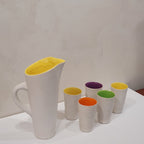 Juego Jarra y vasos "Neustricer", Cerámica de Saint‑Pair‑sur‑Mer, c. 1950–1960 - Francia