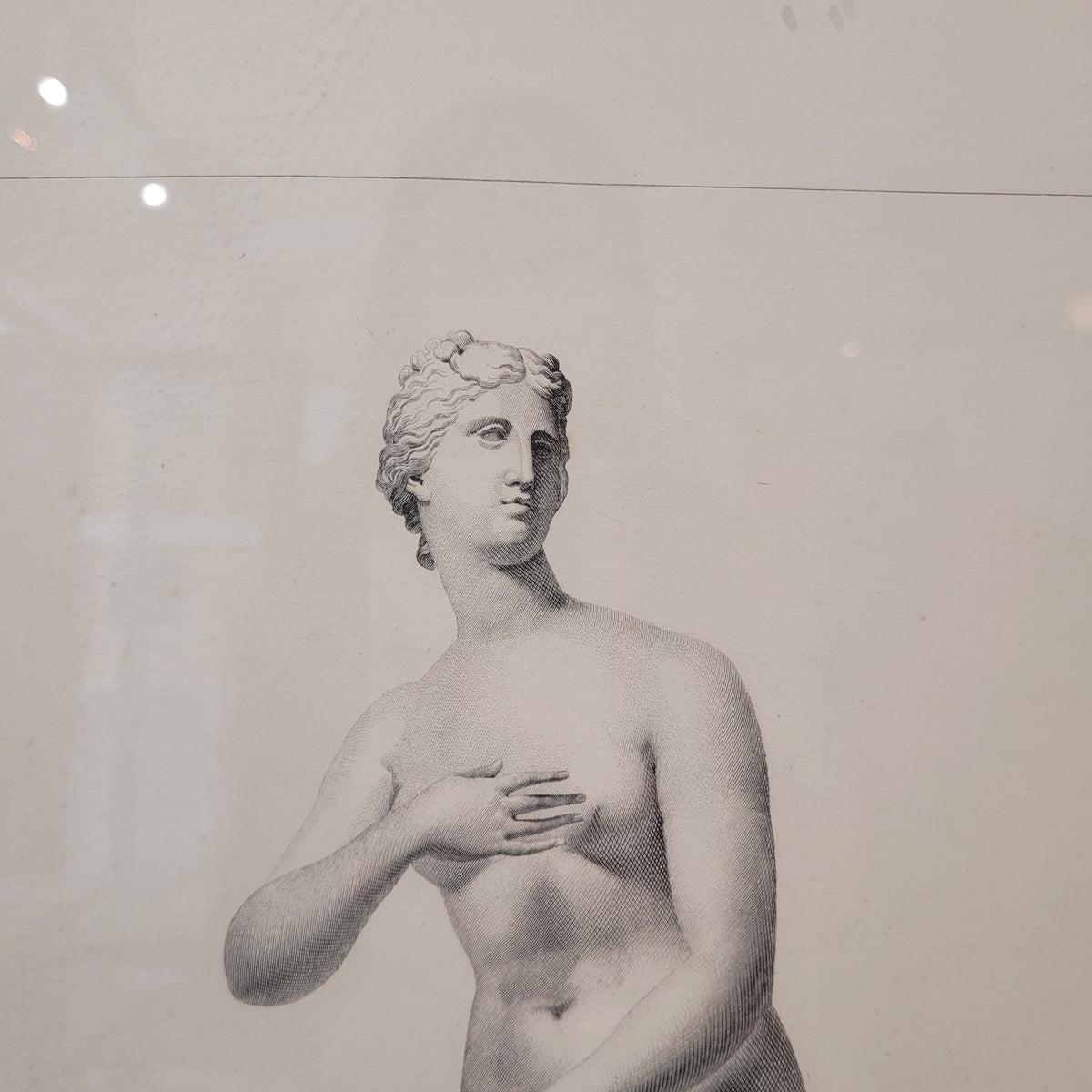 Pareja grabados clasicistas Auguste Boucher-Desnoyers “Amor y Psique” y J. B. R. U. Massard “Venus de Médici”, Neoclasicismo, s. XIX – Francia