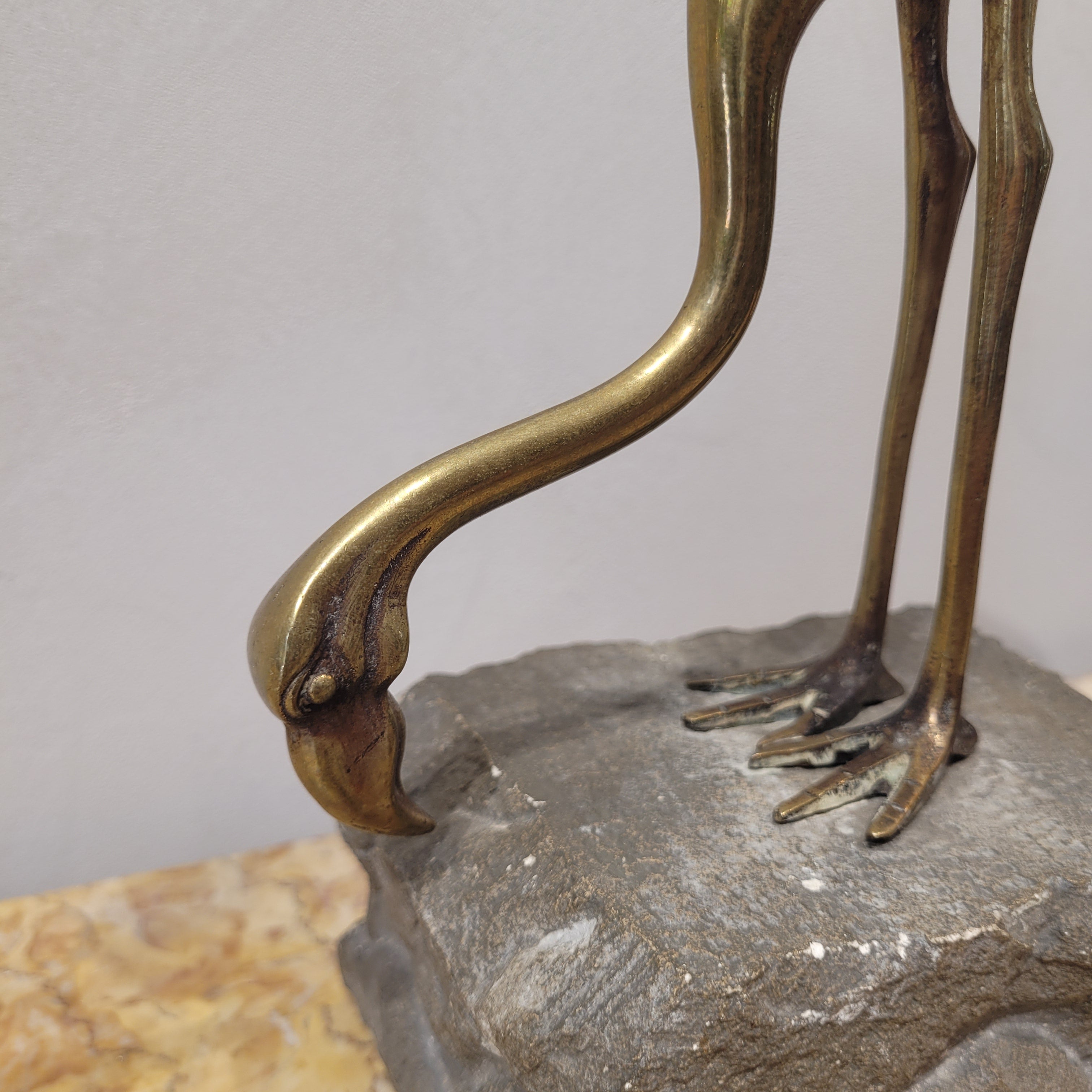 Pareja Flamencos Art Déco, Bronce dorado, Bronces de Arte Zumel, hacia 1940 - España