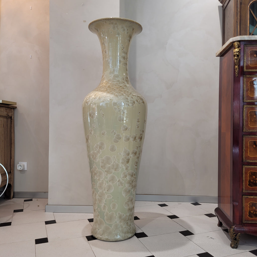 Gran Jarrón "Crystalline glaze", Beige, s. XX - Shiwan, China