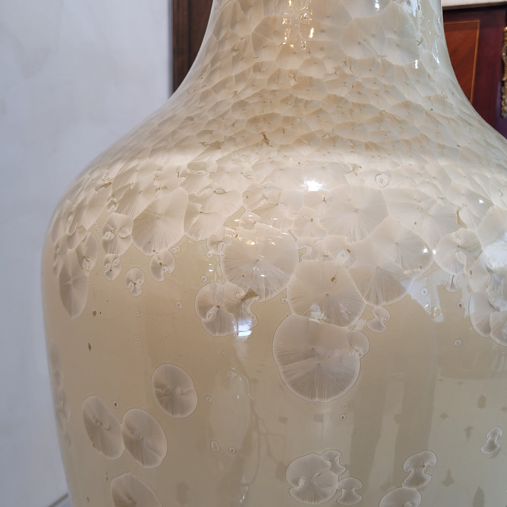 Gran Jarrón "Crystalline glaze", Beige, s. XX - Shiwan, China