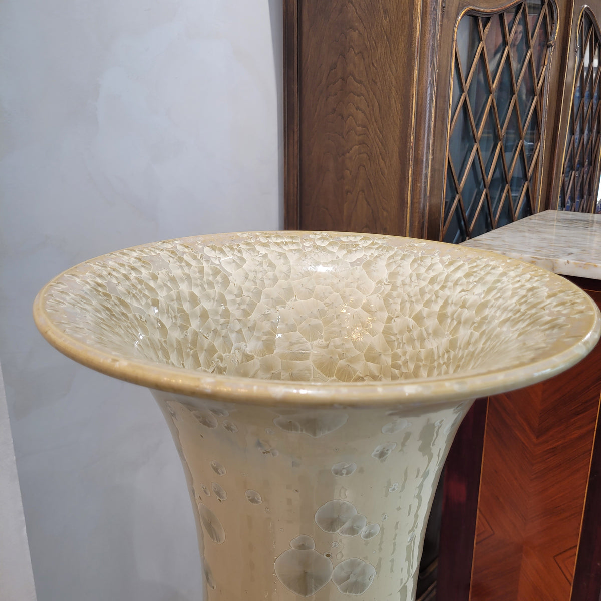 Gran Jarrón "Crystalline glaze", Beige, s. XX - Shiwan, China