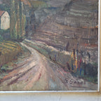 Óleo sobre lienzo ”Paisaje castellano” Gabino Gaona, década 1950 - Grupo Simancas, Valladolid