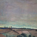 Óleo sobre lienzo ”Paisaje castellano” Gabino Gaona, década 1950 - Grupo Simancas, Valladolid