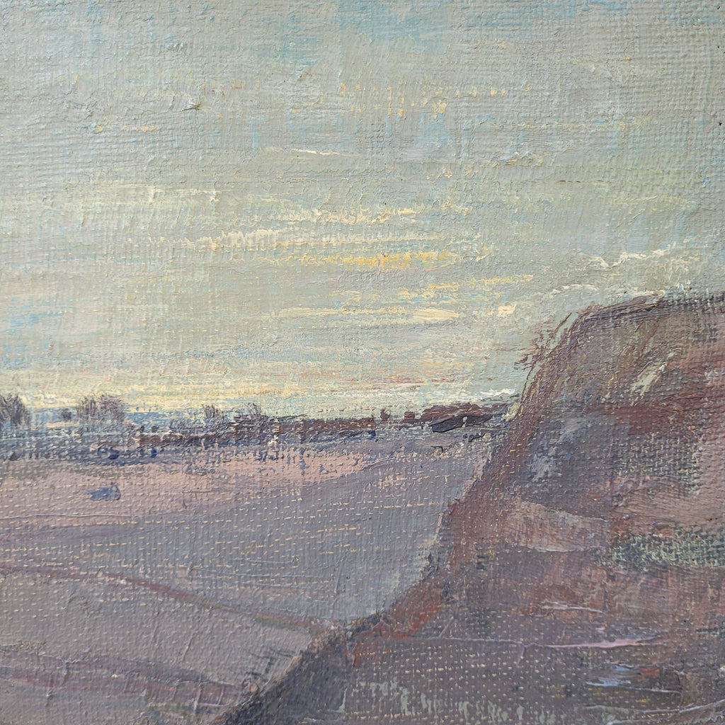 Óleo sobre lienzo ”Paisaje castellano” Gabino Gaona, década 1950 - Grupo Simancas, Valladolid